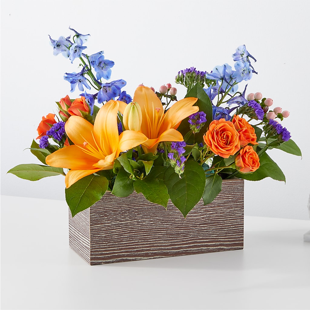 Radiant Citrus Box Bouquet – Lighthouse Florist And Custom Designs, Rochester NY