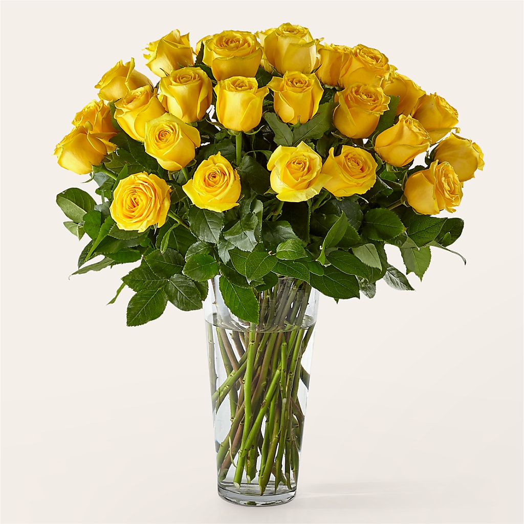 Long Stem Yellow Rose Bouquet – Lighthouse Florist And Custom Designs, Rochester NY
