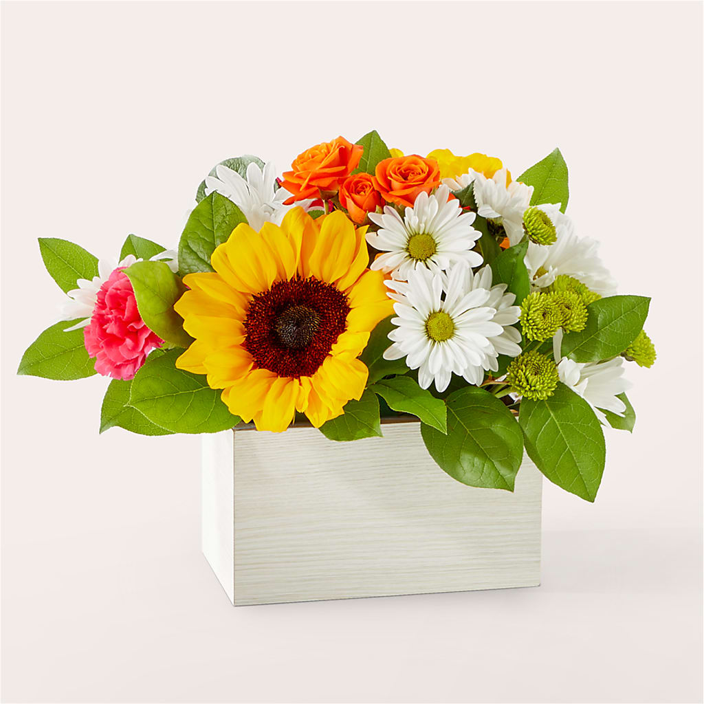 Sun-drenched Blooms Box Bouquet – Lighthouse Florist And Custom Designs, Rochester NY