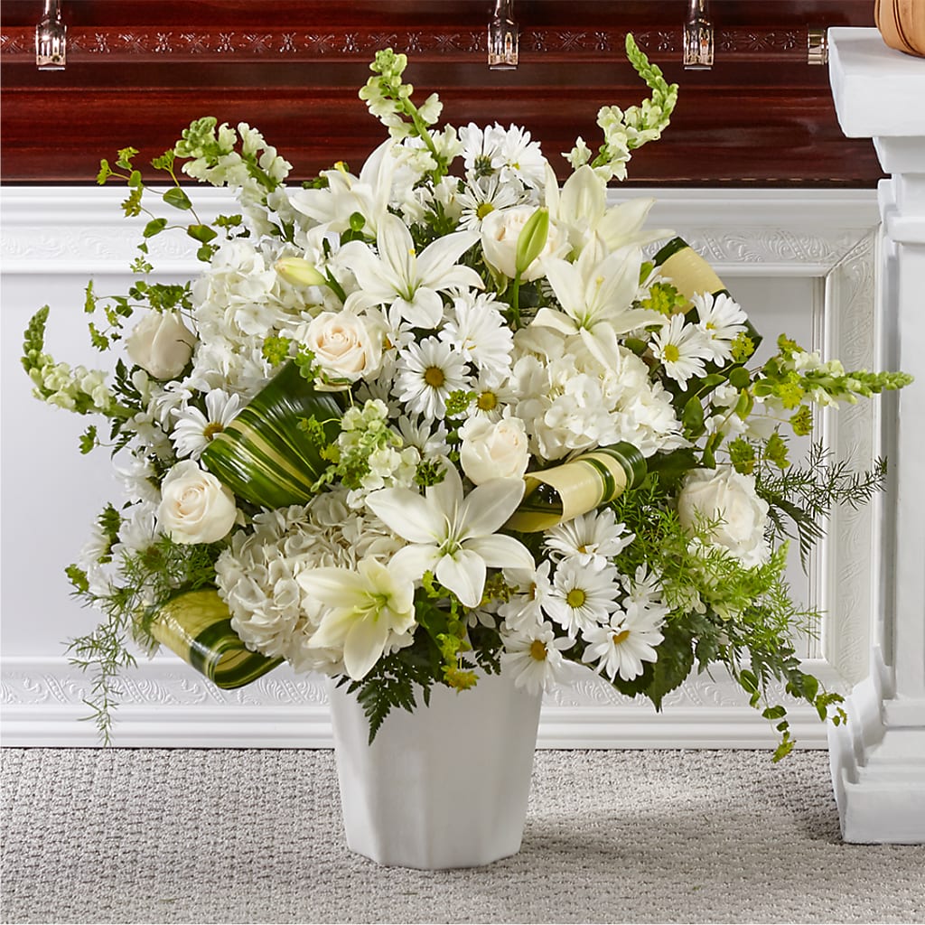 Thoughts of Tranquility Floor Basket – Lighthouse Florist And Custom Designs, Rochester NY