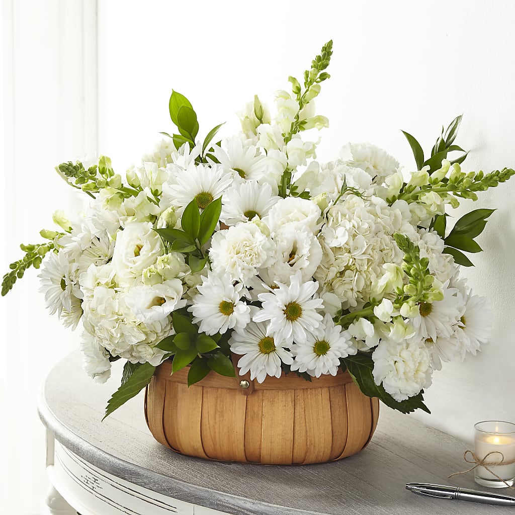 Pure Ivory Basket – Lighthouse Florist And Custom Designs, Rochester NY