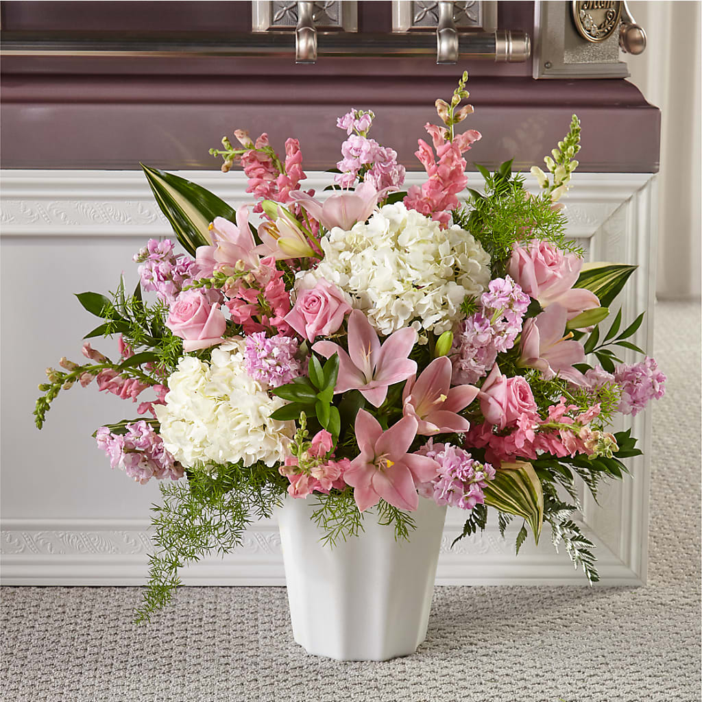 Simply Serene Floor Basket – Lighthouse Florist And Custom Designs, Rochester NY