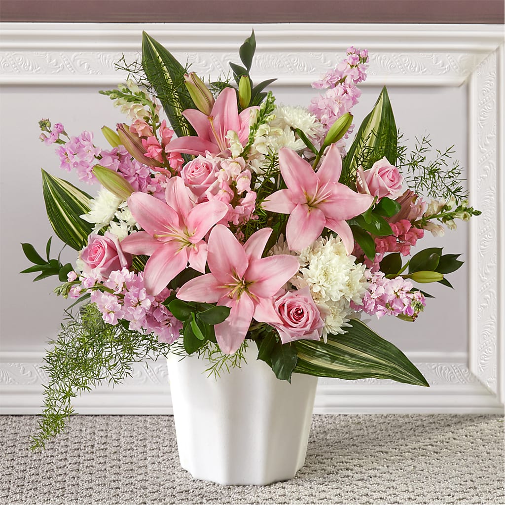 Simply Serene Floor Basket – Lighthouse Florist And Custom Designs, Rochester NY