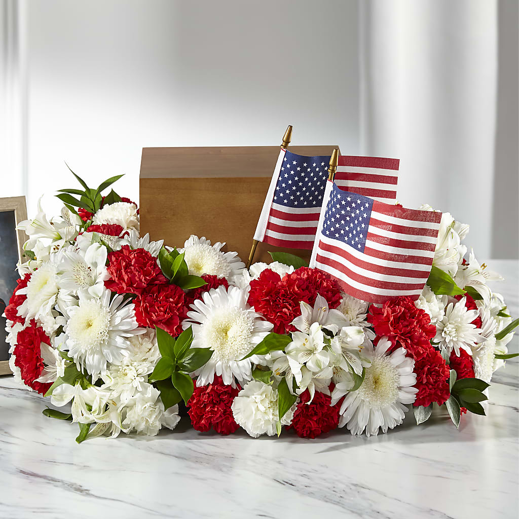 Spirit of Patriotism Cremation Adornment – Lighthouse Florist And Custom Designs, Rochester NY