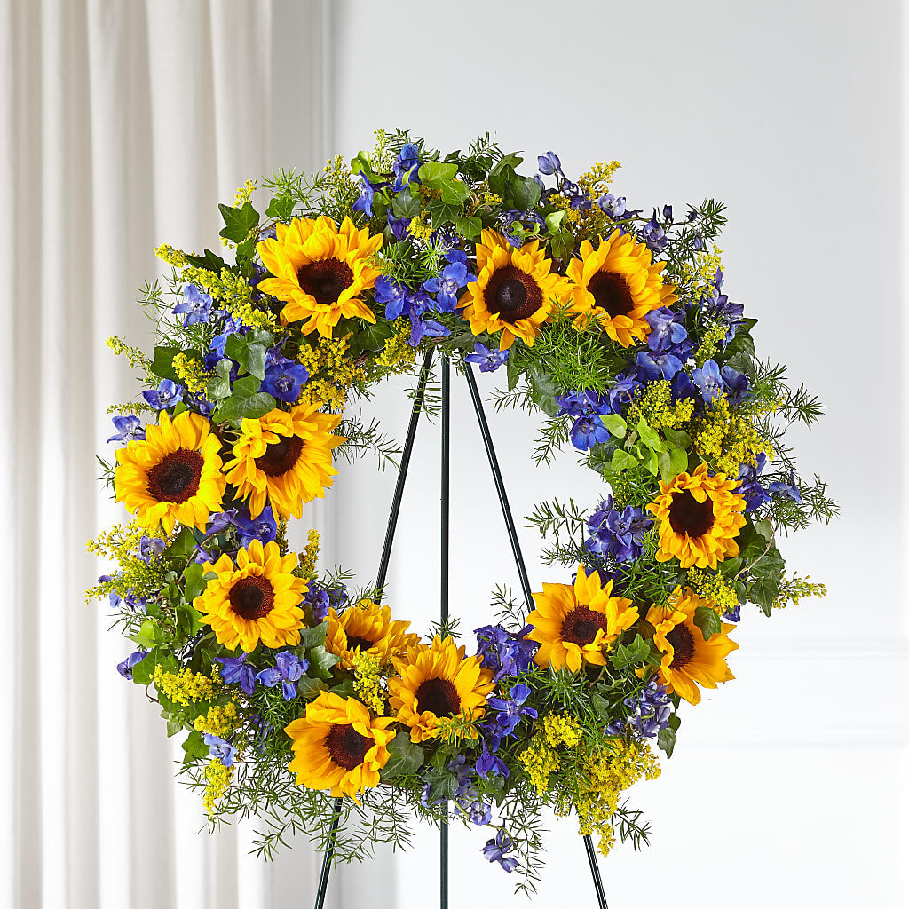 Bright Rays Wreath – Lighthouse Florist And Custom Designs, Rochester NY