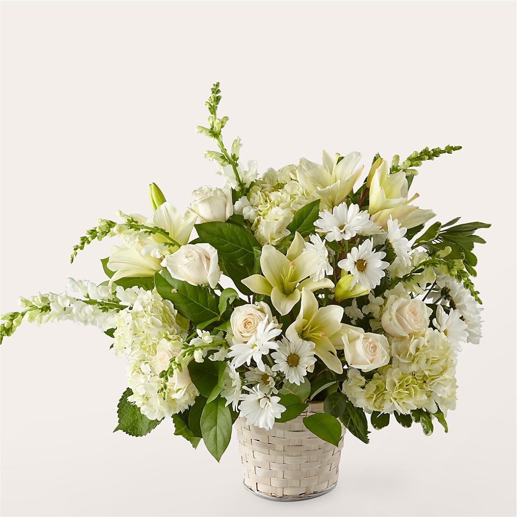 Ivory Elegance Floral Basket – Lighthouse Florist And Custom Designs, Rochester NY