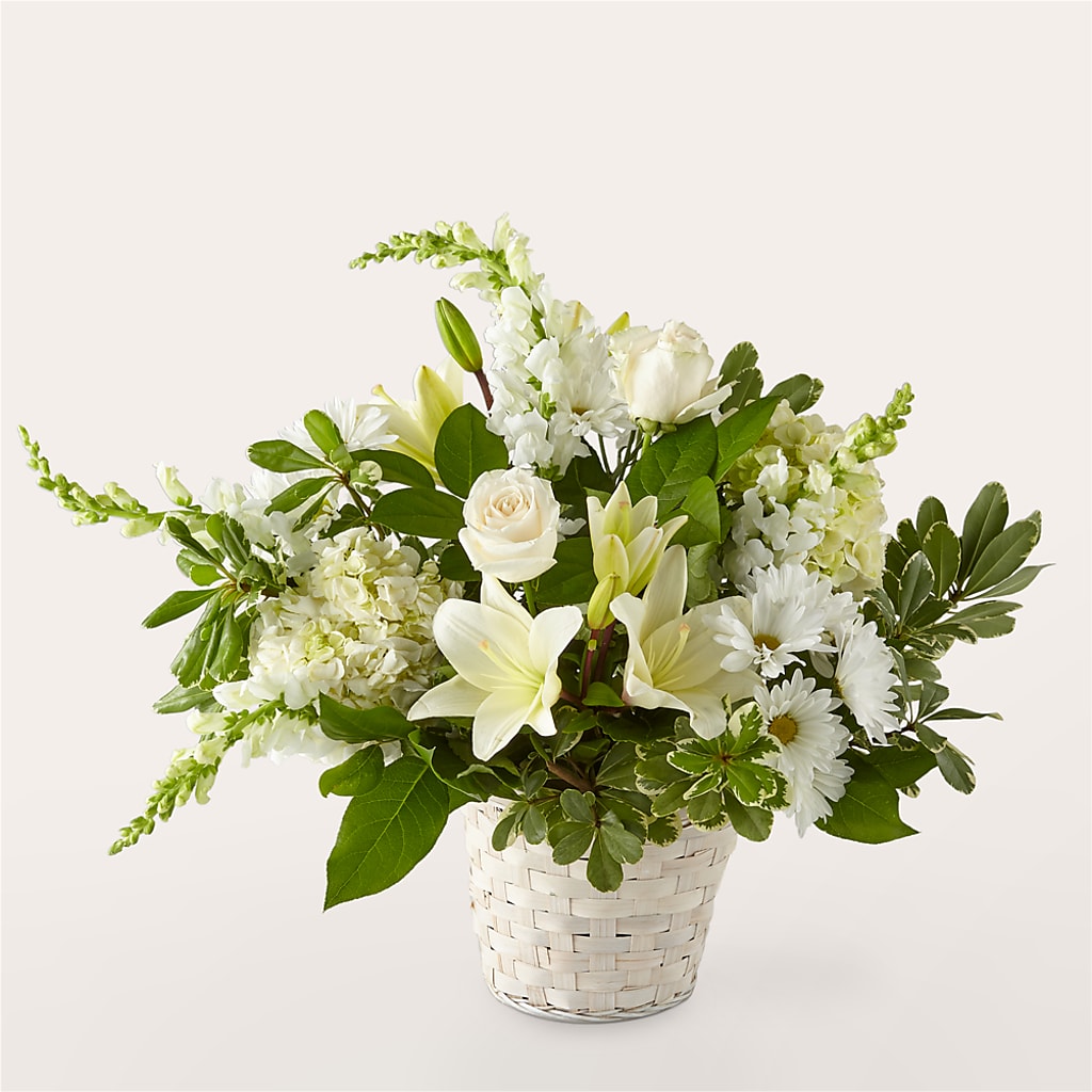 Ivory Elegance Floral Basket – Lighthouse Florist And Custom Designs, Rochester NY