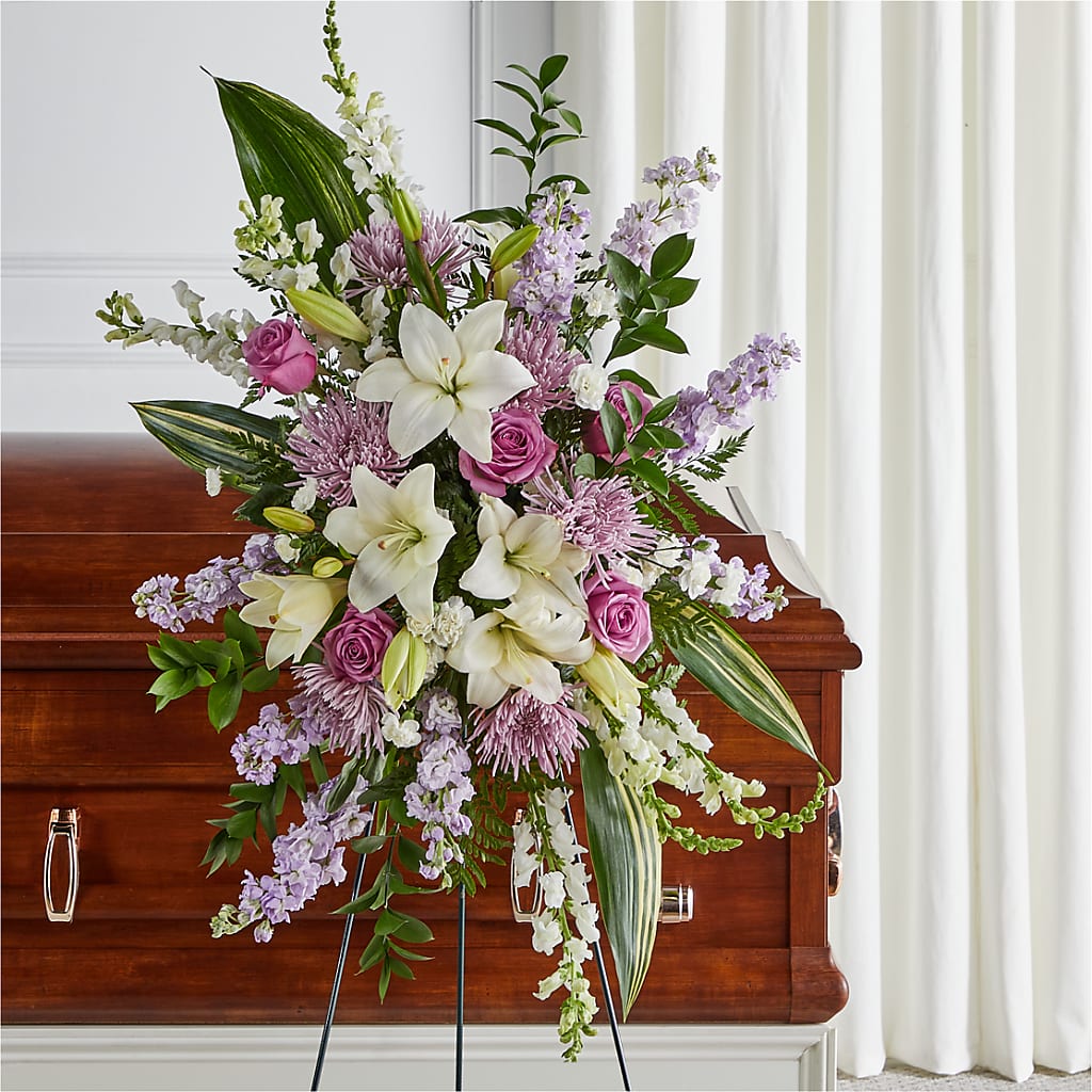 Grateful Hearts Standing Spray – Lighthouse Florist And Custom Designs, Rochester NY