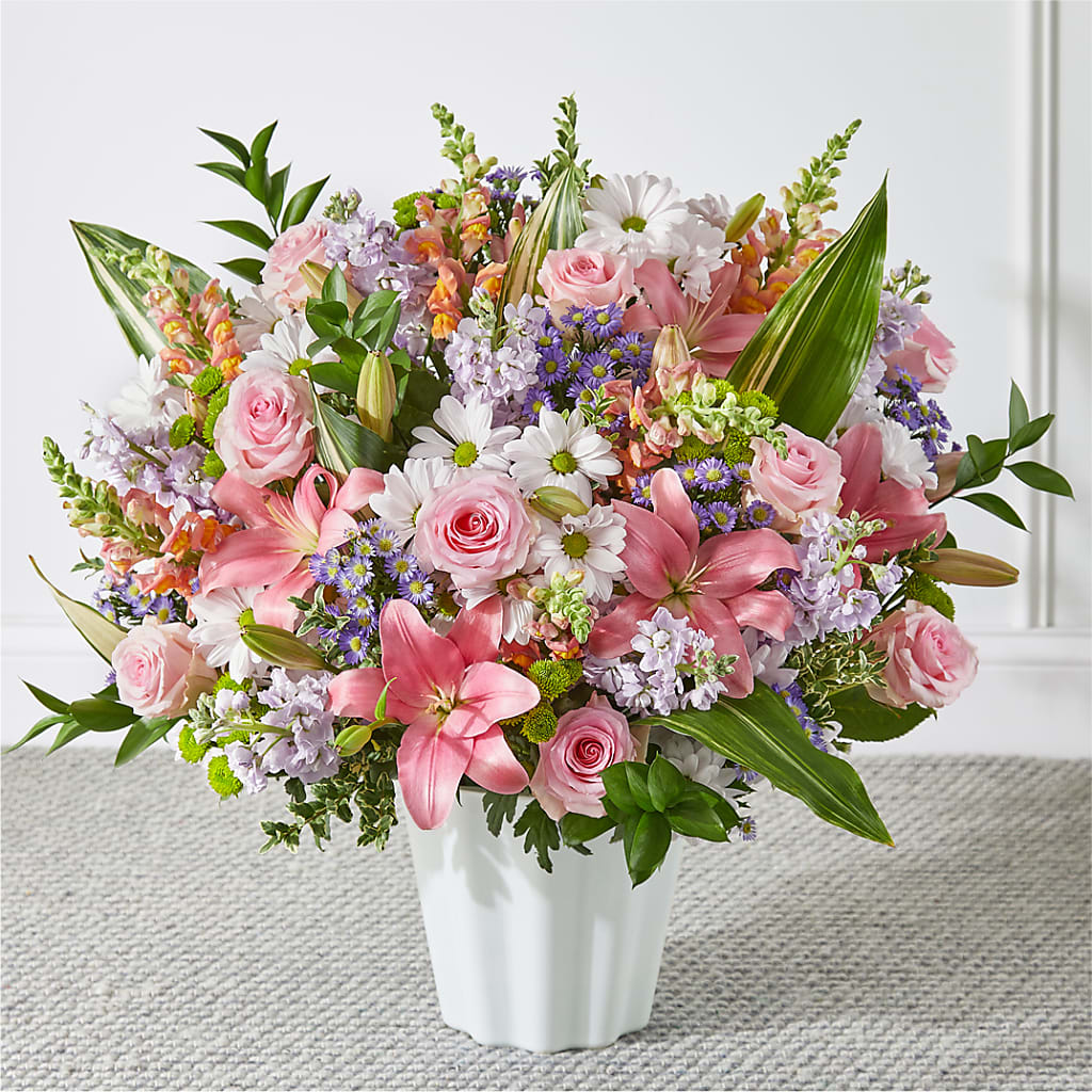 Abundant Compassion Floor Basket – Lighthouse Florist And Custom Designs, Rochester NY