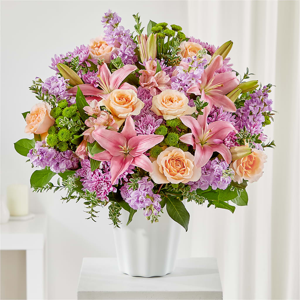 Supportive Embrace Tabletop Basket – Lighthouse Florist And Custom Designs, Rochester NY