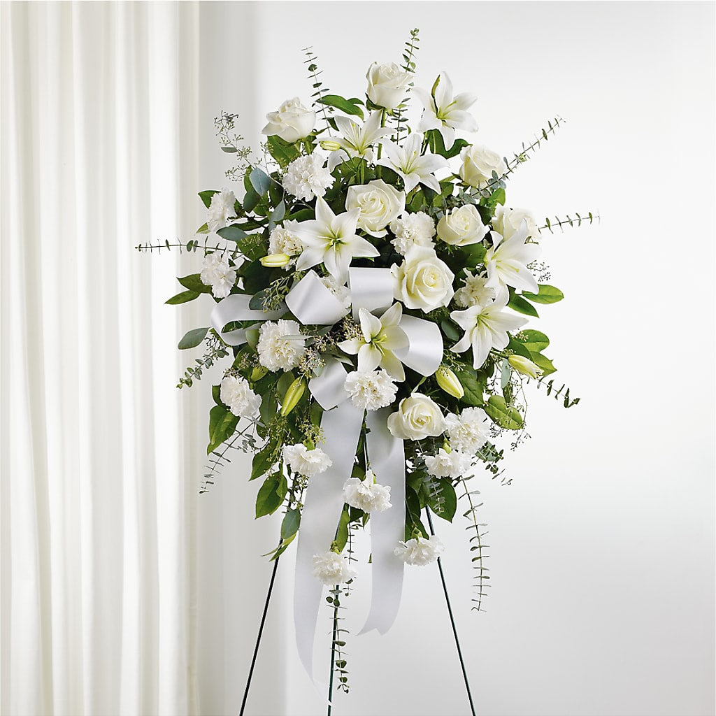 With Care Standing Spray – Lighthouse Florist And Custom Designs, Rochester NY