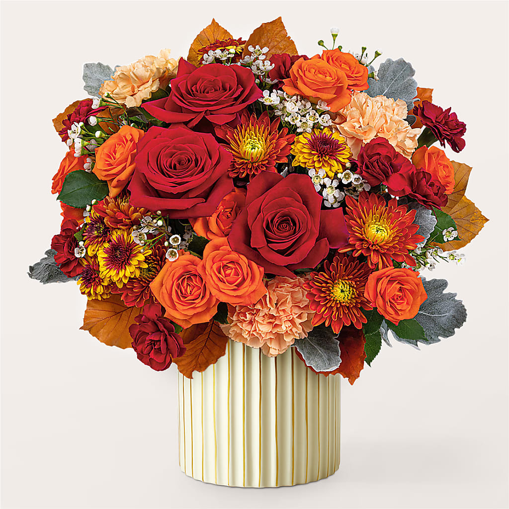 Merlot Bouquet with Ivory Vase – Lighthouse Florist And Custom Designs, Rochester NY