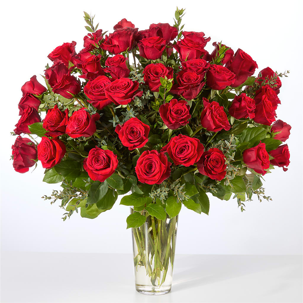 Forever Yours Fifty Stem Red Rose Bouquet – Lighthouse Florist And Custom Designs, Rochester NY