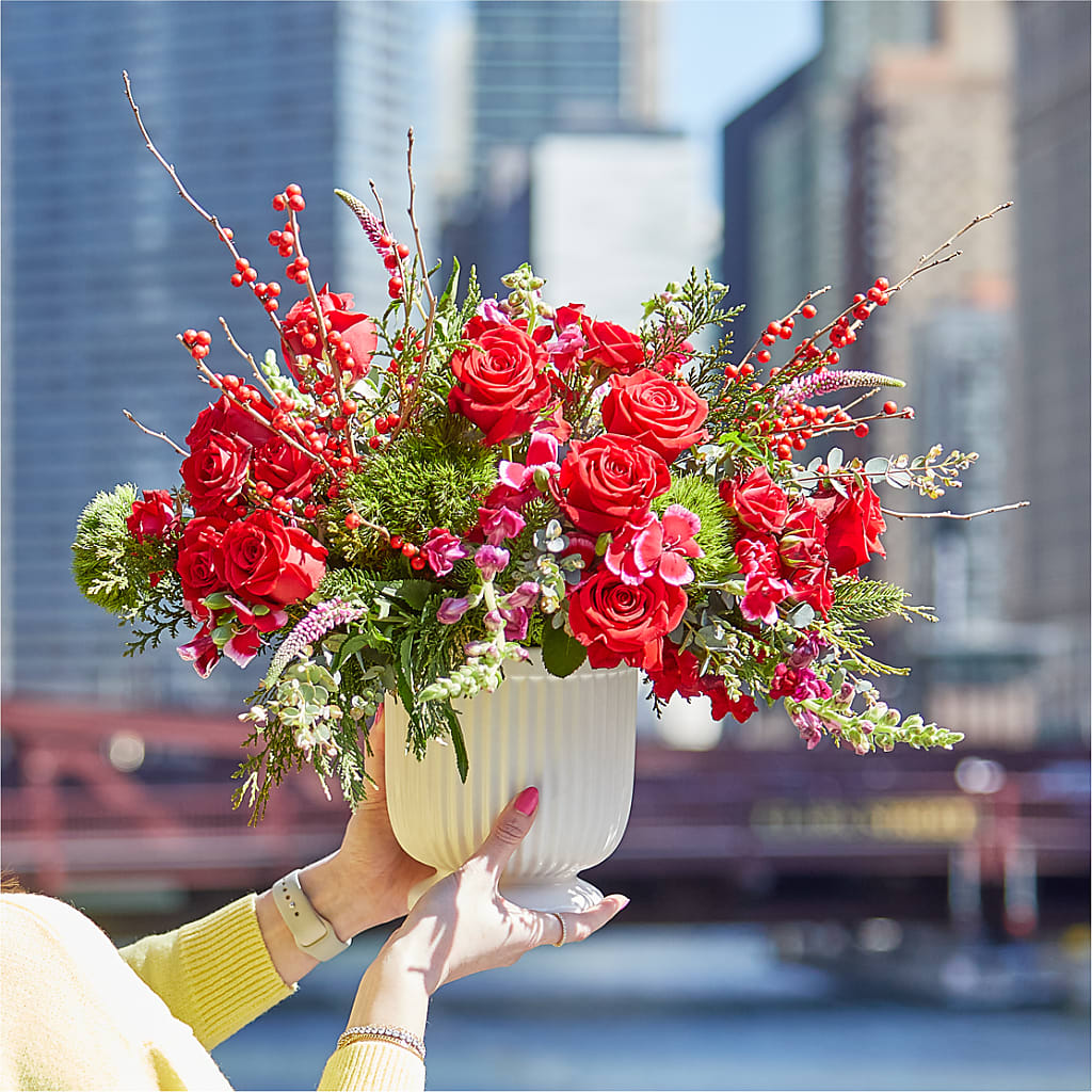 Big Red Bow Bouquet –  Lighthouse Florist And Custom Designs, Rochester NY