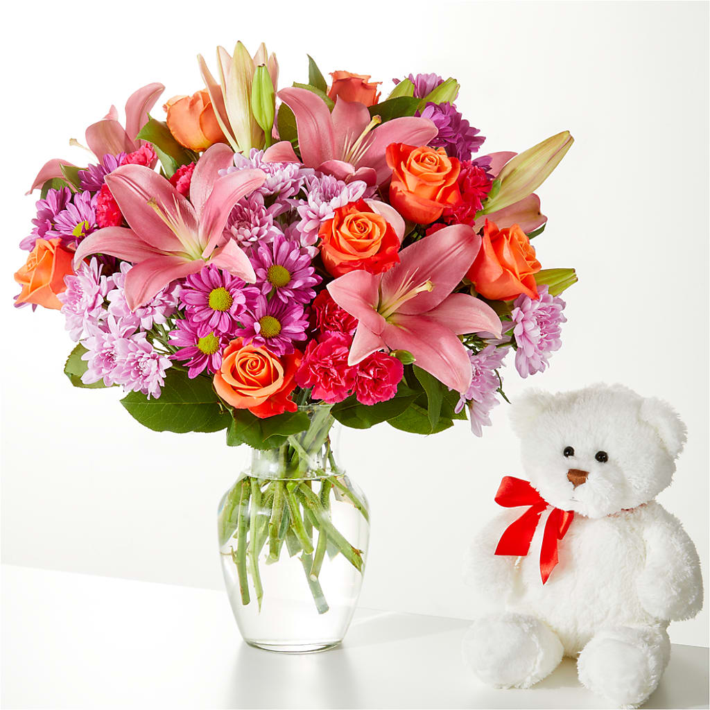 One and Only Bouquet and Bear Bundle –  Lighthouse Florist And Custom Designs, Rochester NY