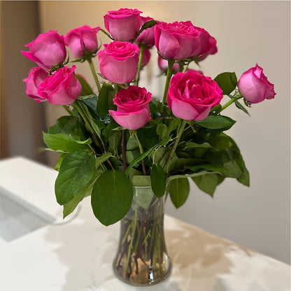 Long Stem Pink Rose Bouquet –  Lighthouse Florist And Custom Designs, Rochester NY