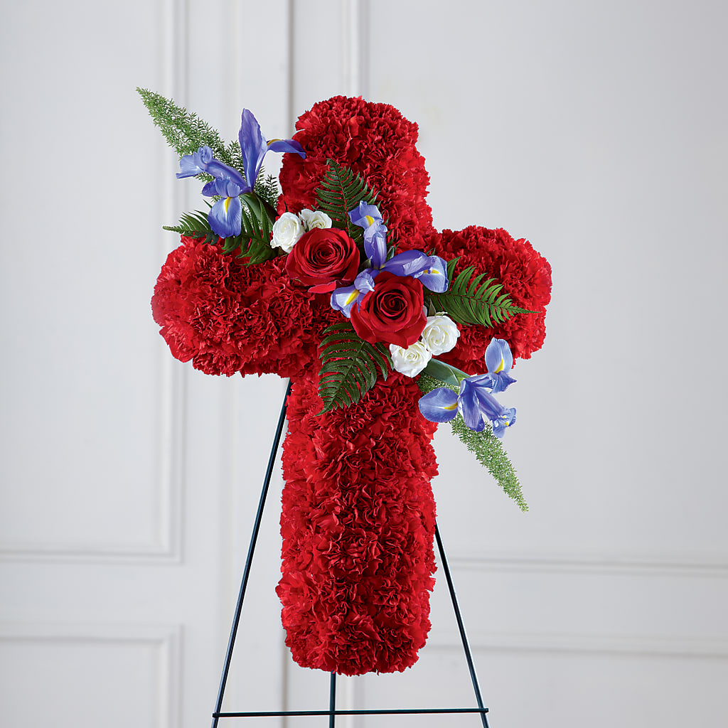 Faithful Hero Floral Cross –  Lighthouse Florist And Custom Designs, Rochester NY