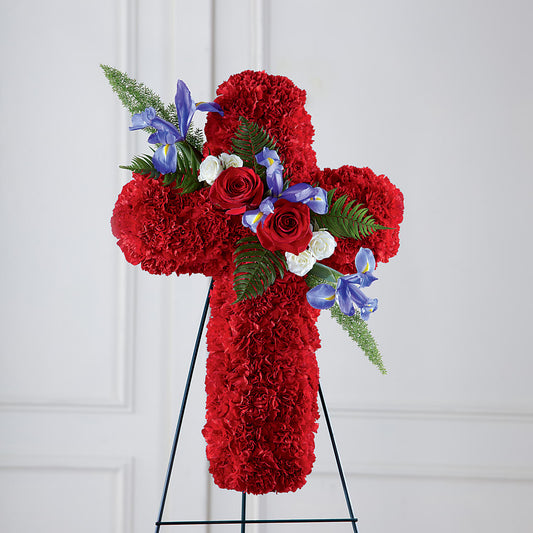 Faithful Hero Floral Cross –  Lighthouse Florist And Custom Designs, Rochester NY