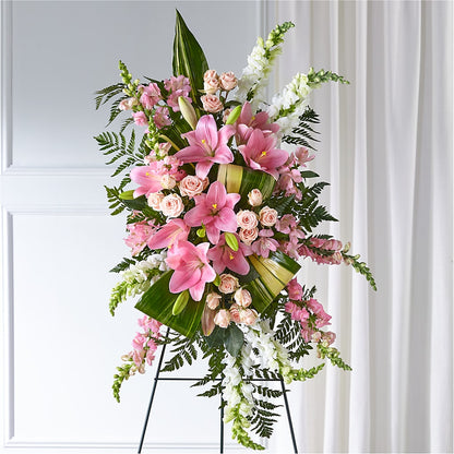 Elegant Embrace Standing Spray –  Lighthouse Florist And Custom Designs, Rochester NY