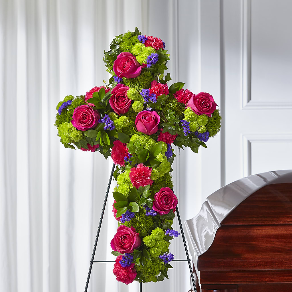 Tribute Rose Floral Cross –  Lighthouse Florist And Custom Designs, Rochester NY