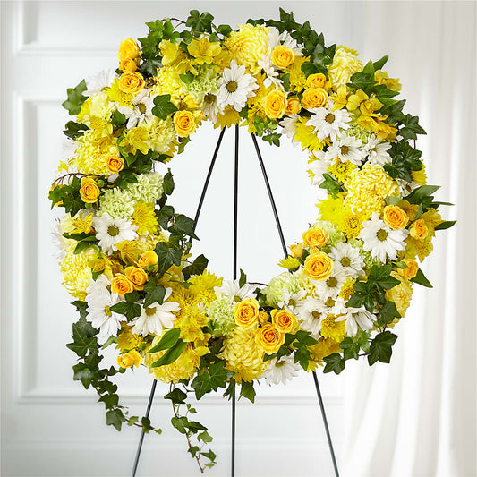 Golden Remembrance Wreath –  Lighthouse Florist And Custom Designs, Rochester NY