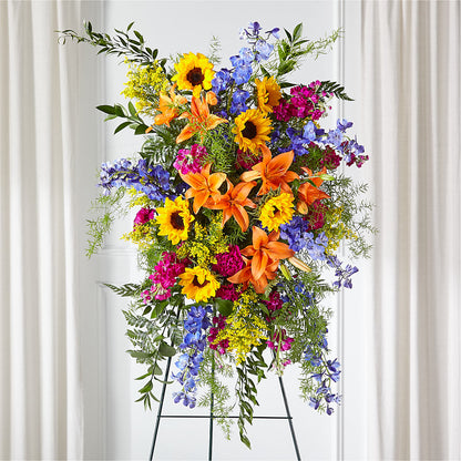 Sunlit Memories Standing Spray (Standard) –  Lighthouse Florist And Custom Designs, Rochester NY