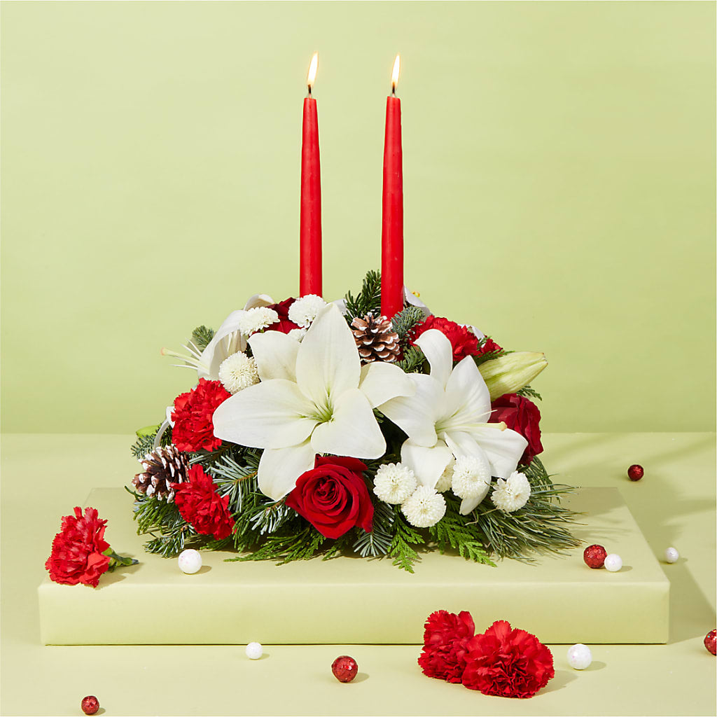 Seasonal Festivities Centerpiece –  Lighthouse Florist And Custom Designs, Rochester NY