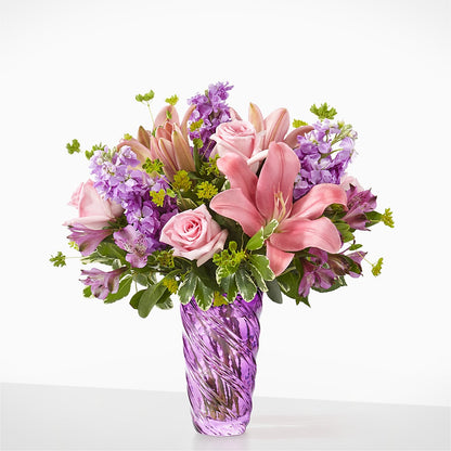 Precious Petals Bouquet with Luxe Swirl Vase –  Lighthouse Florist And Custom Designs, Rochester NY
