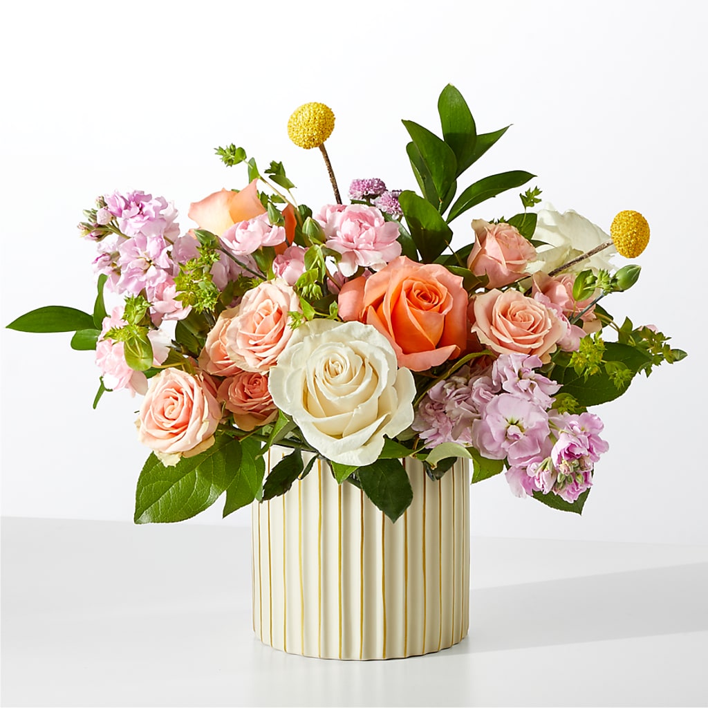 French Market Bouquet with Ivory Vase –  Lighthouse Florist And Custom Designs, Rochester NY