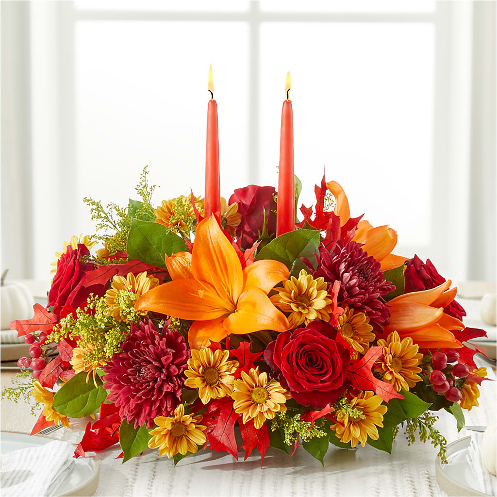Autumn's Embrace Centerpiece –  Lighthouse Florist And Custom Designs, Rochester NY