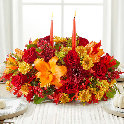 Autumn's Embrace Centerpiece –  Lighthouse Florist And Custom Designs, Rochester NY
